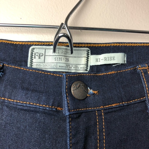 Free People Hi-Rise Dark Wash Jeans Size 29 - Picture 6 of 7